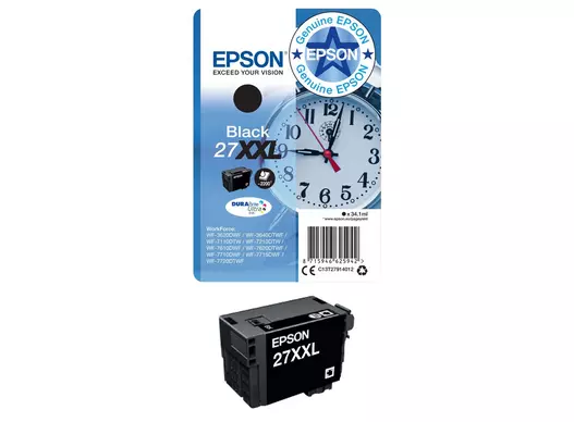Epson 27 Ink Cartrdige 34.1ml XXL WF-3620DWF Black | 2200 pages