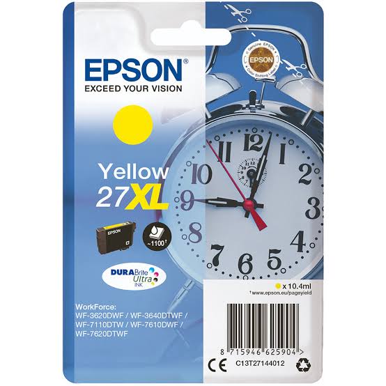 Epson 27 Ink Cartrdiges 10.4ml XL WF-3620DWF Yellow | 1100 pages