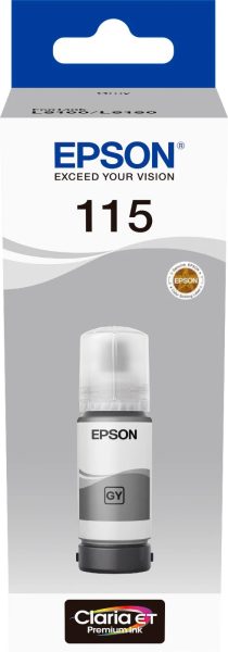 Epson 115 Ink Bottles 70ml EcoTank L8160 6200 pages 2300 Photos Grey