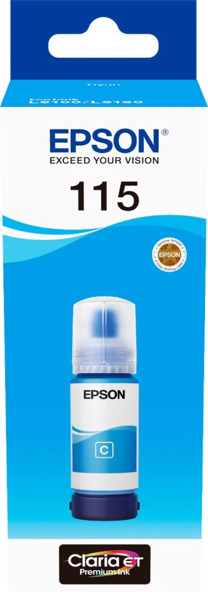Epson 115 Ink Bottles 70ml EcoTank L8160 6200 pages 2300 Photos Cyan